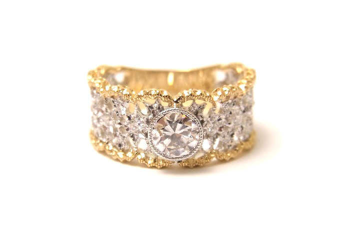 立爪ダイヤモンドリングを透かしデザインリングへリフォーム - ジュエリーリフォーム事例｜ダイヤの指輪などのリフォームならジュエリー服部