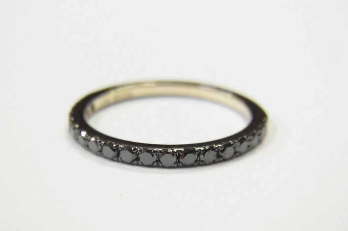 ブラックゴールドダイヤリングの修理 - ジュエリーリペア事例｜ダイヤの指輪などのリフォームならジュエリー服部